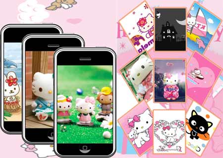 Grace iPhone with adorable Hello Kitty Wallpapers 
