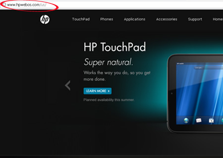 HP Drops Palm URL