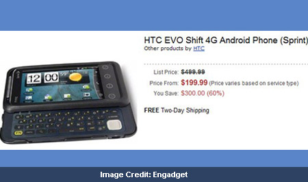 HTC EVO Shift 4G Amazon