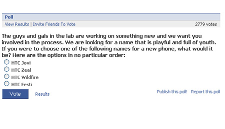 HTC Facebook Poll