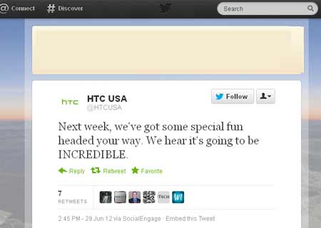 HTC USA Tweet