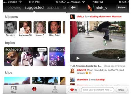 Klip Video Sharing app