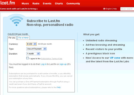 Last.fm Subscription