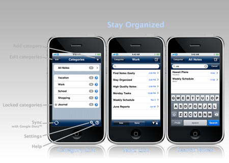 NoteMaster 2.3 iPhone App