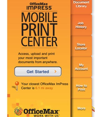 OfficeMax Mobile Print Center App