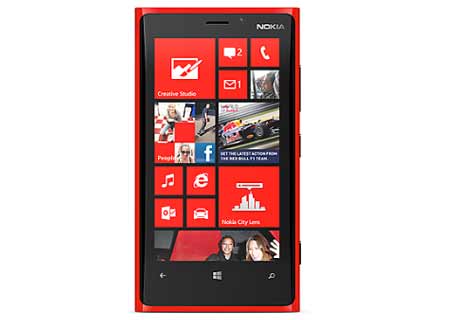 Red Nokia Lumia Device