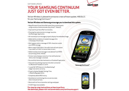 Samsung Continuum Update