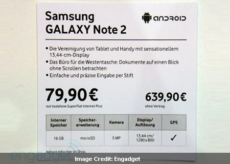 Samsung Galaxy Note 2 Vodafone
