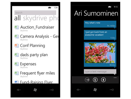 SkyDrive Hotmail Windows Phone