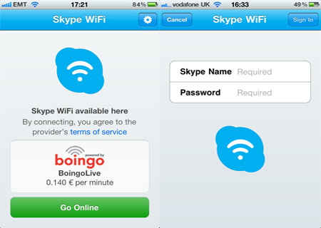 Skype Wi-Fi App
