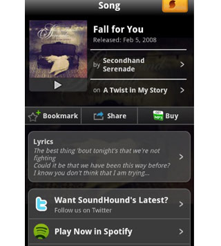 SoundHound Spotify App