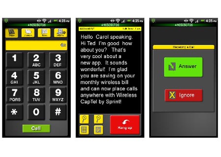 Sprint Wireless CapTel App