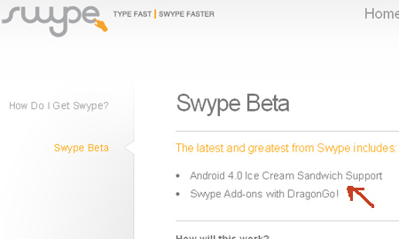 Swype Android 4.0