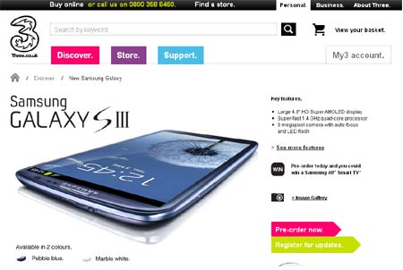 Three Samsung Galaxy S III