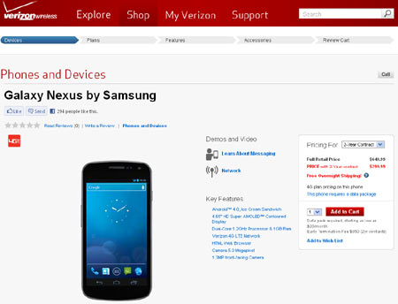 Verizon Samsung Galaxy Nexus 01
