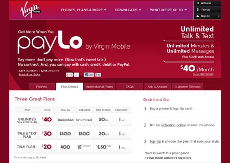 Virgin Mobile Paylo Plan