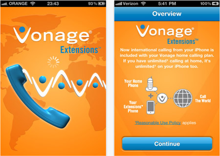 Vonage Extensions App