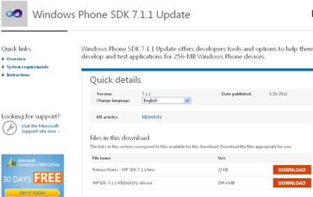 Windows Phone SDK 7.1.1 01