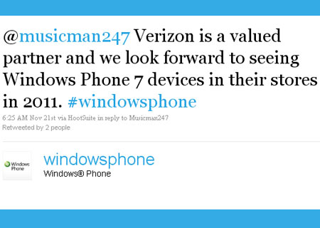 WindowsPhone Verizon Tweet