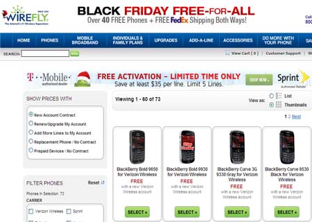 Wirefly Phone sale